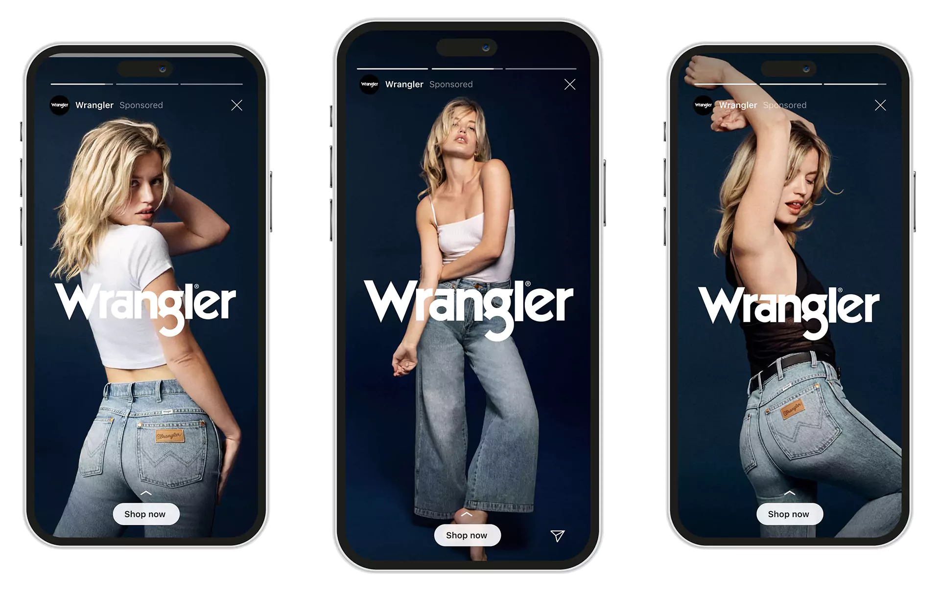 Wrangler Womens heritage campaign mobile screens