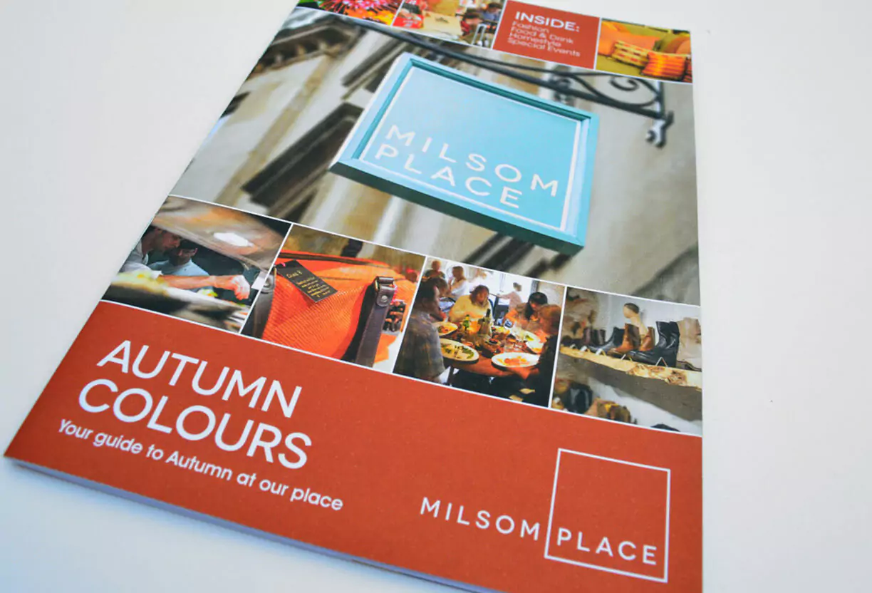 Milsom Place brochure Autumn cover design