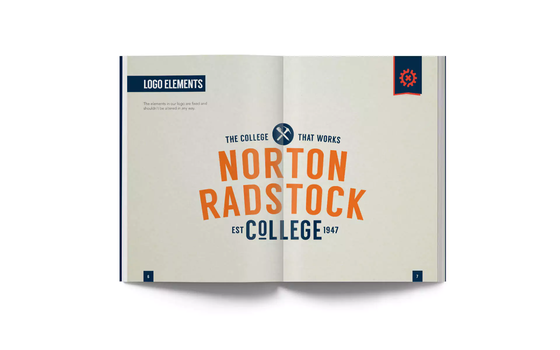 Norton Radstock College brand guidelines spread