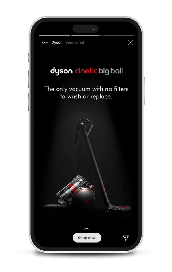 Dyson cylinder vacuum mobile mockup