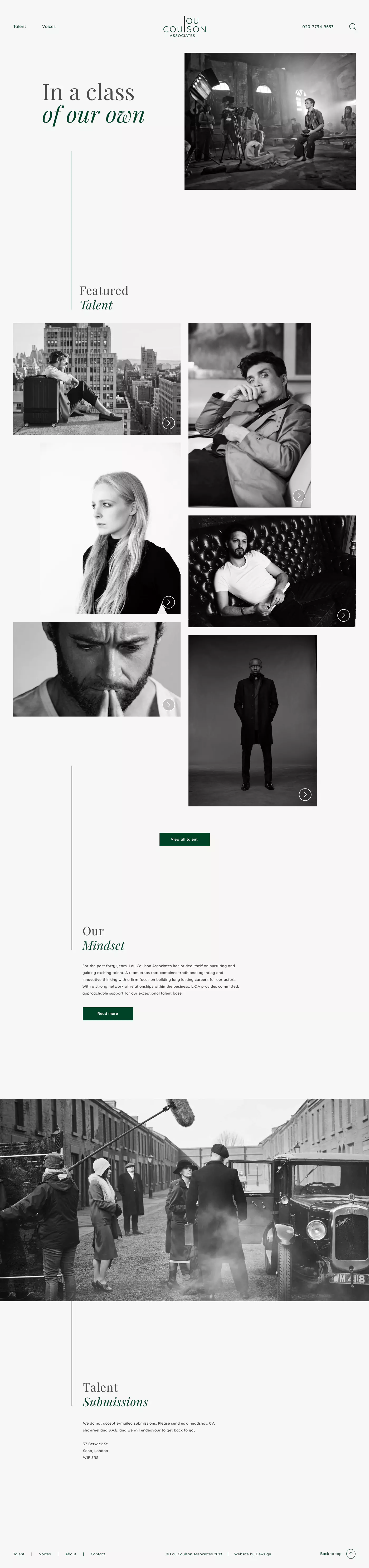 Lou Coulsons homepage website design