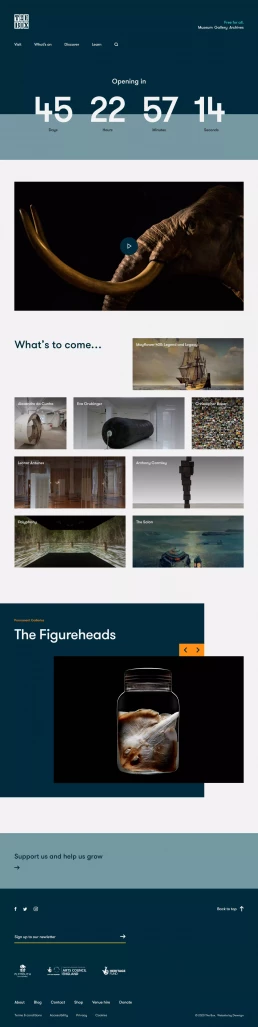 The Box website homepage design