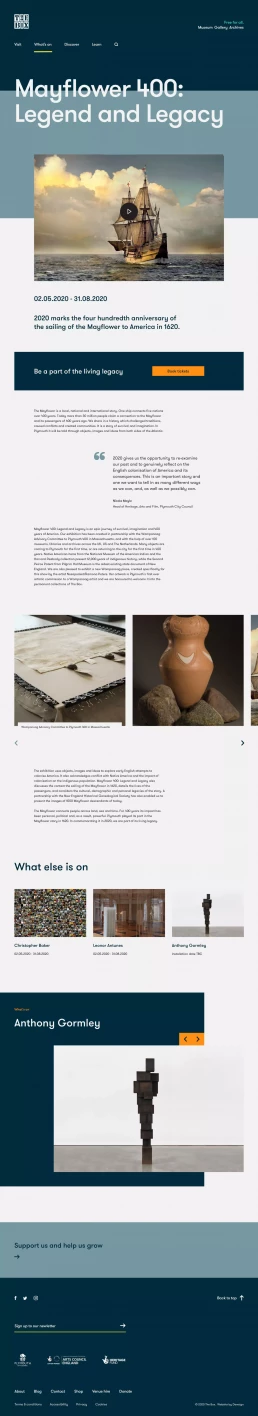 The Box website event design