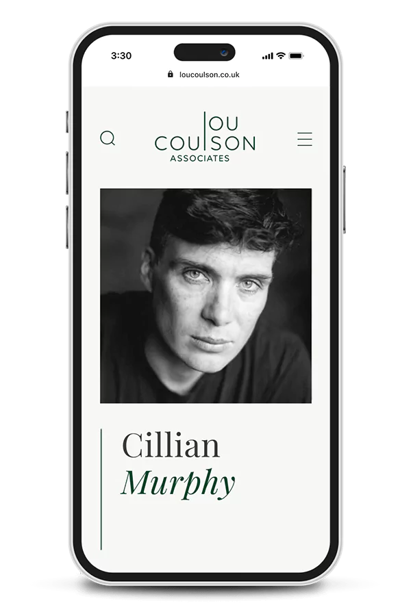 Lou Coulson mobile website design