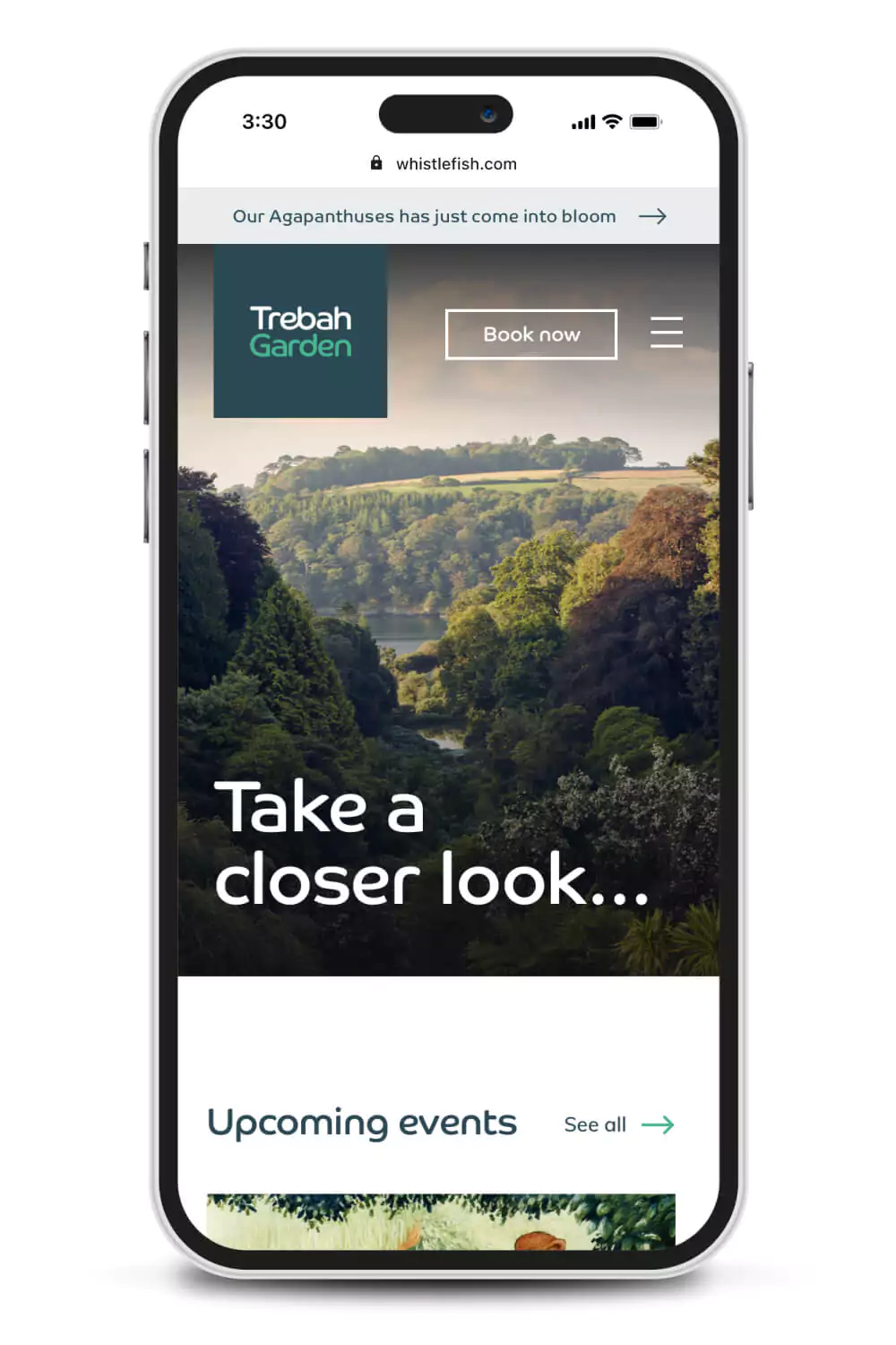 Trebah Garden mobile website design