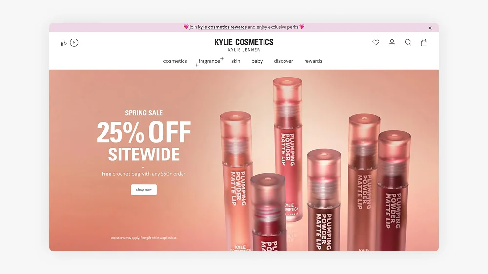 Kylie Cosmetics Shopify Website Design