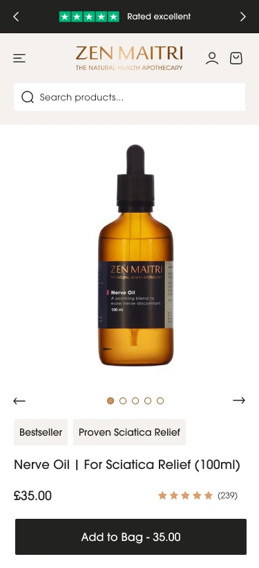 Zen Maitri New website after Shopify CRO work