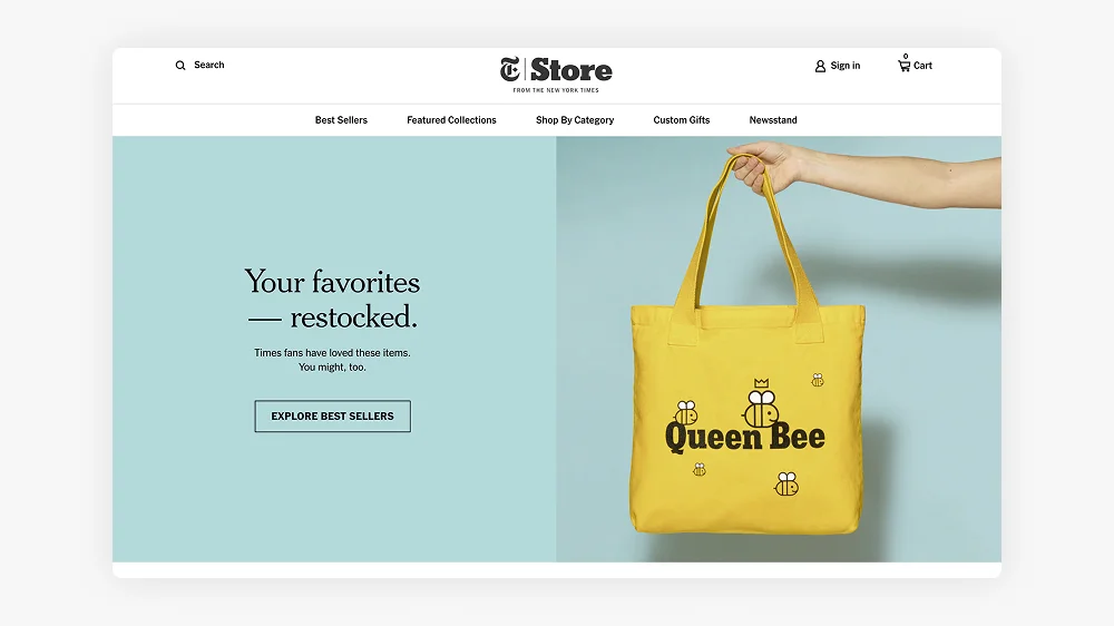 New York Times Store Shopify Website Design