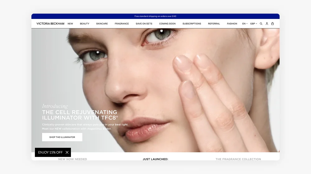 Victoria Beckham Shopify Website Design