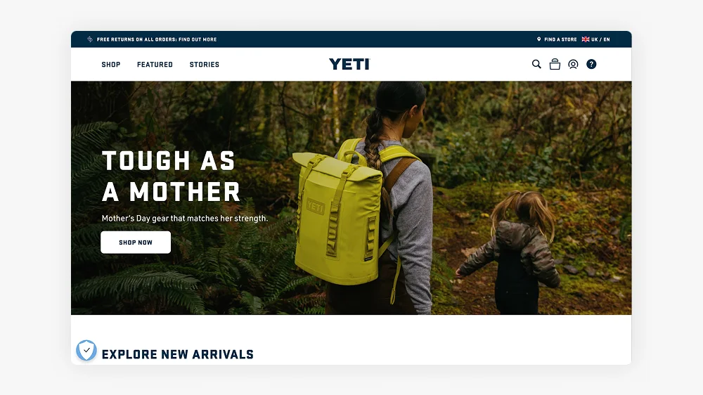 Yeti Shopify Website Design