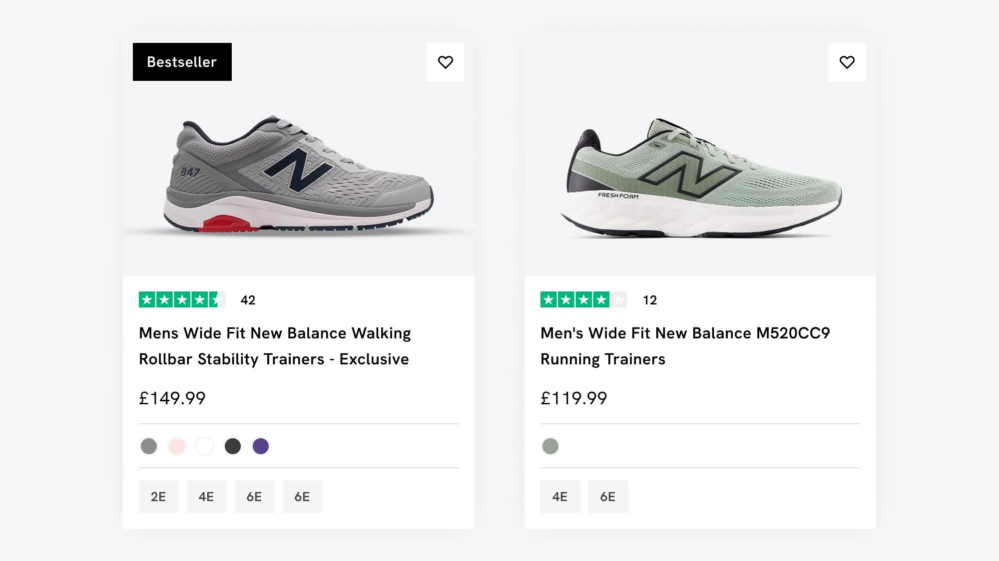 xample of clean comparison UX: two product cards side by side highlighting key differences.
