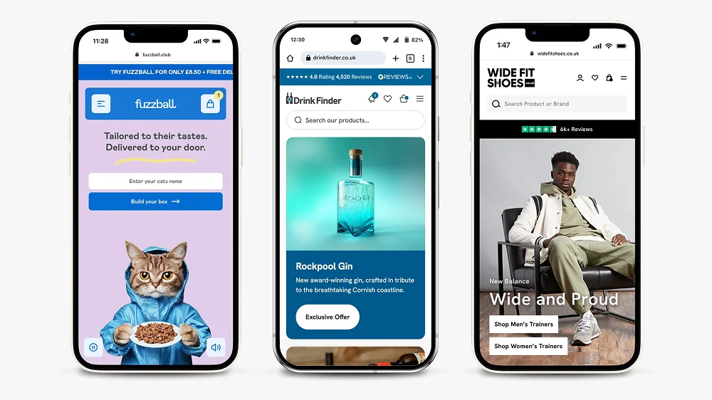 High-converting Shopify store homepages designed by the best Shopify designer in the UK