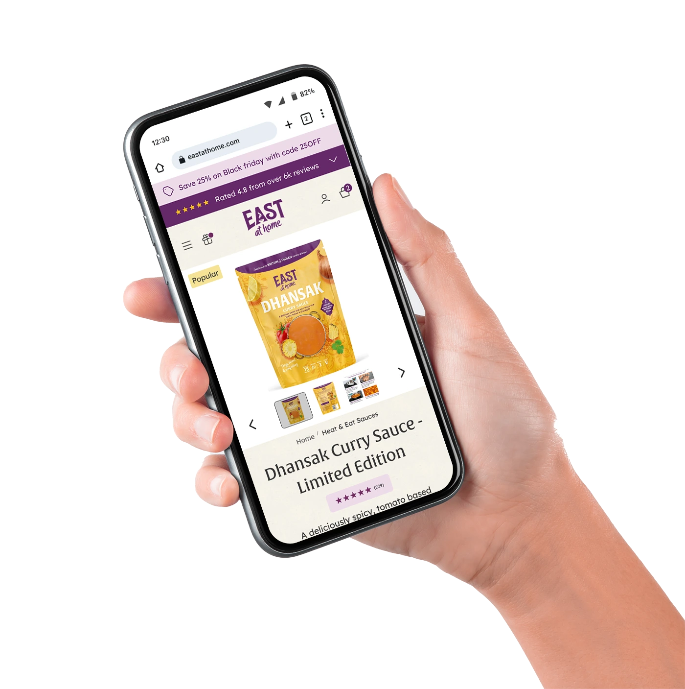 DTC Shopify website East at Home on a mobile device by Anthony is Freelance