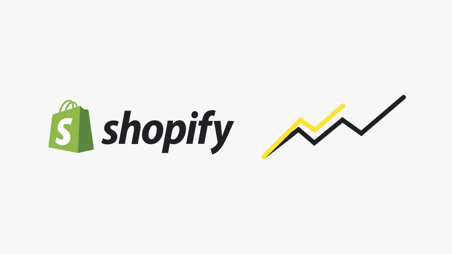 Shopify logo beside a rising line graph, illustrating Shopify conversion rate benchmarks